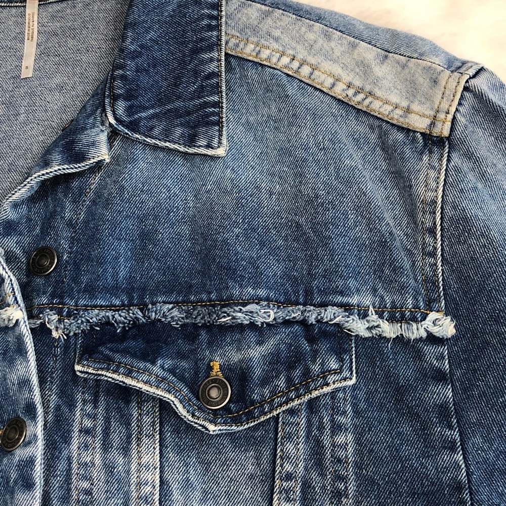 Free People Bedford Cropped Jean Jacket Size Small - Picture 11 of 16